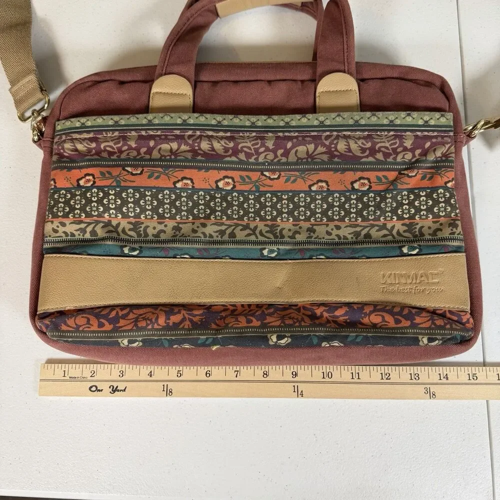 Kinmac Laptop Shoulder Messenger Bag Multicolored Boho Floral